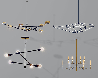 Modern chandelier combination 3d model