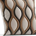 Decorative Modern Throw Pillows Featuring Brown Beige Black Geometric Wavy Textured Patterns 3d model