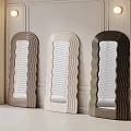 Three Stylish Wavy Edge Mirrors In Different Colors For Modern Interior Decor