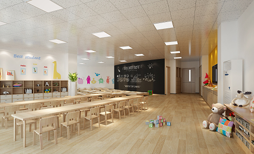 Modern Kindergarten Classroom 3d model