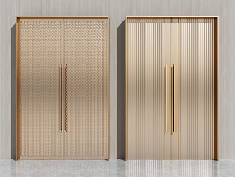 Light Luxury Double Door Titanium Stainless Steel Double Door 3d model