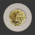 Creamy Fettuccine Pasta Topped With Fresh Herbs Served On White Plate For Flavorful Meal