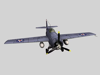 Vintage Passenger Plane With Propeller And American Flag Emblem On Wings 3d model