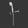 Sturdy Modern Handheld Shower Head With Chrome Finish Flexible Hose And Wall Mount