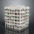 Multi storey Residential Building Exterior With Balconies Windows And Doors