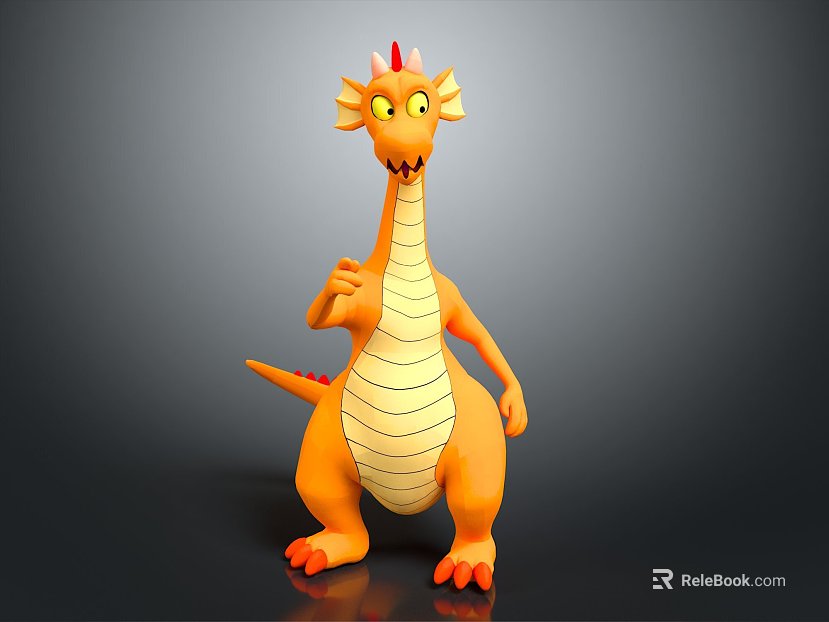 Little dragon cartoon character animation character anthropomorphic dragon texture