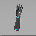 Bionic Robotic Arm Character With Metallic Structure And Blue Accents Design
