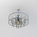 Tech Exhibition Hall Modern Chandelier With Metallic Frame And Crystal Decorations