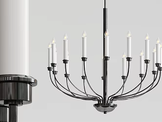 Post-modern chandelier multi-head chandelier 3d model
