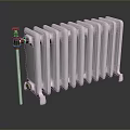 Silver Cast Iron Radiator Heating Appliance With Control Valve And Reflective Surface