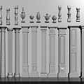 Different Types of Roman Columns with Ornate Carvings and Classical Architectural Details
