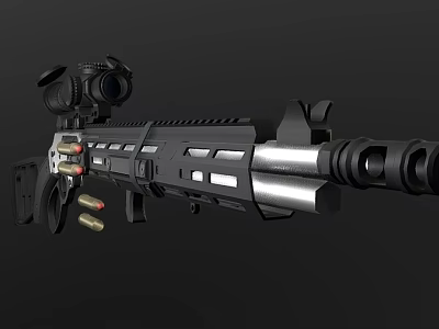 Tactical Military Sniper Rifle With Scope Magazine And Metal Components 3d model