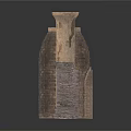 Ancient Brick Structures Including Columns And Decorative Vessels In Various Sizes 3d model