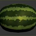 Fresh Watermelon with Green and Dark Striped Rind Juicy Sweet Summer Fruit