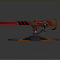 Futuristic Energy Weapon With Flaming Barrel Red Flame Base And 3D Model Design