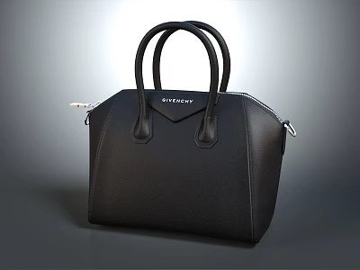 Givenchy Black Leather Handbag With Double Handles And Brand Logo Design 3d model