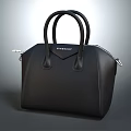 Givenchy Black Leather Handbag With Double Handles And Brand Logo Design