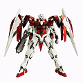 Red White Mecha Collectible Decorative Figurine Set with Detailed Armor and Weapons
