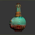 Vibrant Sculpture Carving With Vase Shape Face Design And Top Ornament