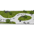 Karesansui Garden Design With Winding Gravel Pathway Green Moss And Scattered Stones