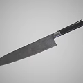 Professional Sharp Kitchen Cooking Knife With Black Handle And Stainless Steel Blade