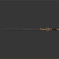 Fantasy Ornate Sword With Golden Hilt Blue Accents And Engraved Blade