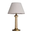Elegant Table Lamp With Light Fabric Shade And Marble Column Base 3d model