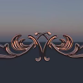 Ornate Metal Carving With Intricate Curved Patterns And Symmetrical Design