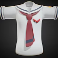 Other Stylish Sailor Style White Shirt With Blue Collar Red Necktie And Badge