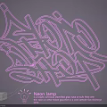 Purple Neon Graffiti Style Lamp Combinations Adds Vibrant Vibe To Living Spaces