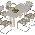 Dining table and chair combination 3d model