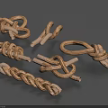 Light Brown Hemp Rope Knots in Various Styles for Home Decoration and Use