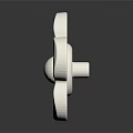 White Flower Shaped Carved Decorative Ornament With Intricate Petal Patterns and Central Circular Detail