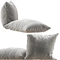 Gray Soft Fabric Decorative Pillows In Multiple Sizes For Home Sofa 3d model
