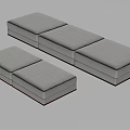 Light Gray Modular Sofa Benches With Striped Texture In Modern Design 3d model