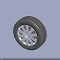 Durable High Quality Car Tire With Silver Alloy Wheel Rim And Deep Tread Pattern Design