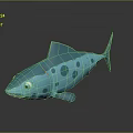 Cartoon Blue Spotted Fish Character 3D Model with Big Eyes Design