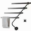 Modern Black Metal Bathroom Accessories with Towel Rack and Hanging Towel