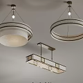 Modern Pendant Lights With Circular And Rectangular Designs Featuring Woven Texture And Metal Frames