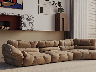 Three-seat sofa 3d model