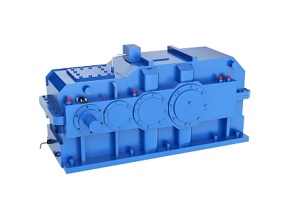 Blue Heavy Duty Industrial Gearbox Equipment With Mechanical Components And Precision Design 3d model
