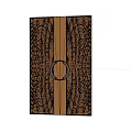 Modern Copper Entry Door With Geometric Texture Circular Handle And Elegant Design 3d model