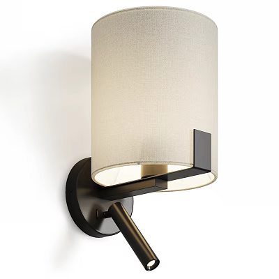 Modern Wall Lamp With Fabric Shade And Metal Base For Elegant Lighting 3d model