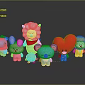 Colorful Game Movie Characters Plush Toys With Various Shapes Like Rabbit Bear Sheep And Duck