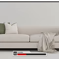 Modern double sofa multiplayer sofa 3d model