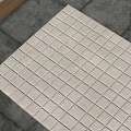 Light Beige Square Rug With Grid Pattern And Textured Surface For Floor Decoration 3d model