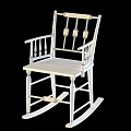 Traditional Wooden Rocking Chair With Armrests And Decorative Circular Backrest Design