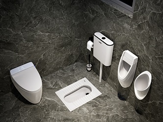 Modern squatting toilet supplies toilet urine bucket urine pocket intelligent toilet 3d model