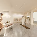 Modern Minimalist Womens Clothing Store Interior With Chic Apparel Display And Stylish Mannequin Layout