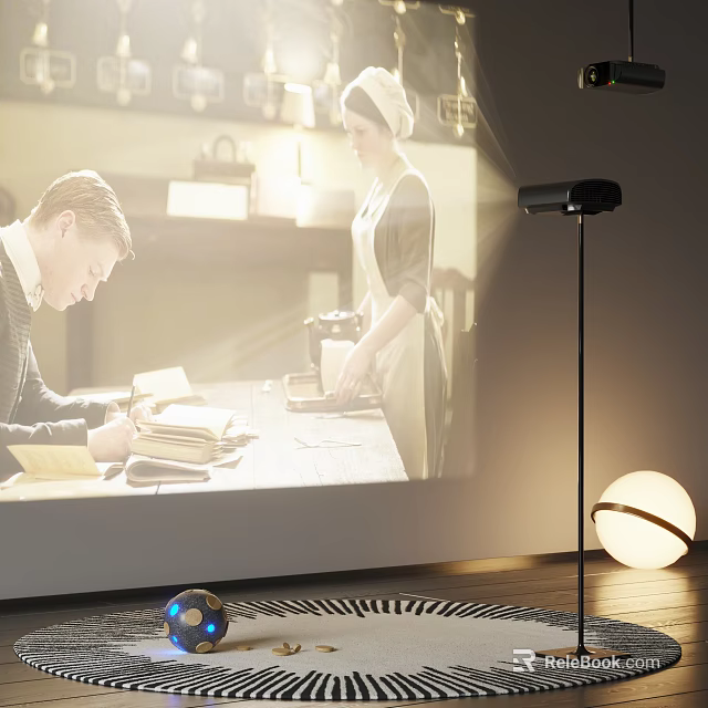 Projection Monitoring System with Smart Camera for Home Security Displaying Clear Projected 3d model 